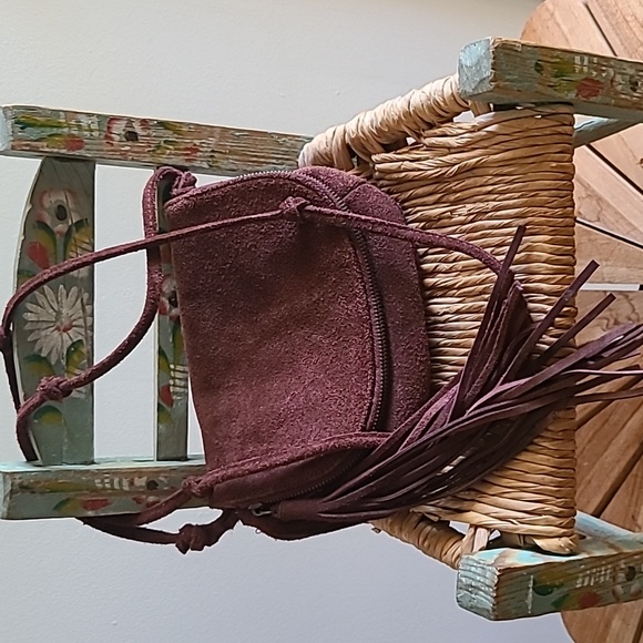 Urban Outfitters Handbags - Urban Outfitters Kimchi Blie Brown Suede Boho Tassel Shoulder Bag